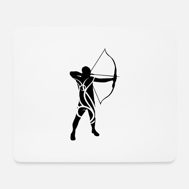 Archery male tribal de - Mousepad (Querformat) - Weiß
