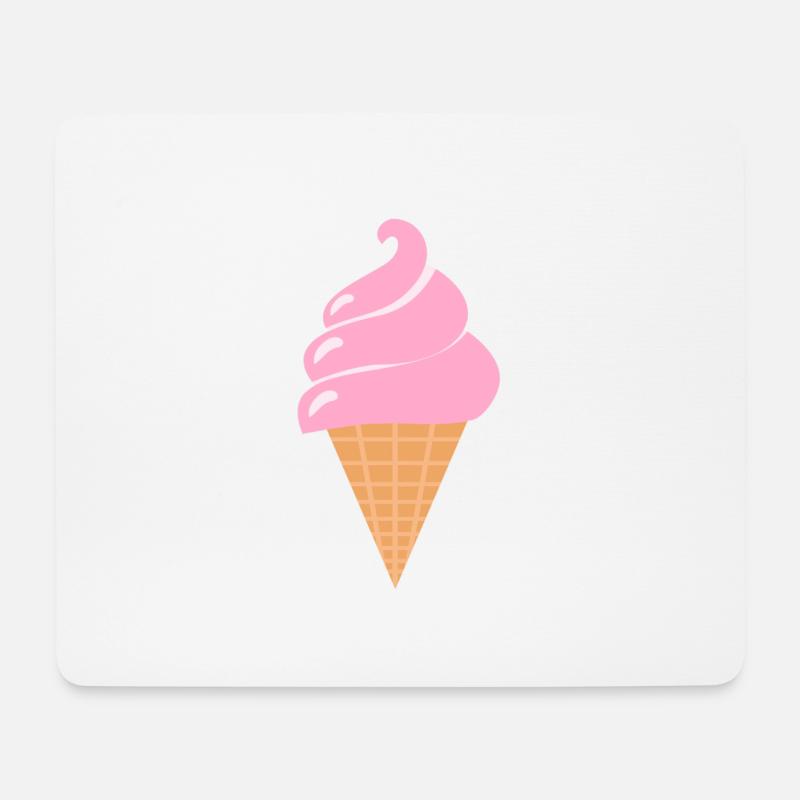 Softeis Eis - Rosa Sommer Eis - Mousepad (Querformat) - Weiß