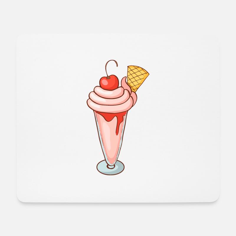 Eis Speiseeis Eiskrem Eiscreme Kugeleis Eisbecher - Mousepad (Querformat) - Weiß