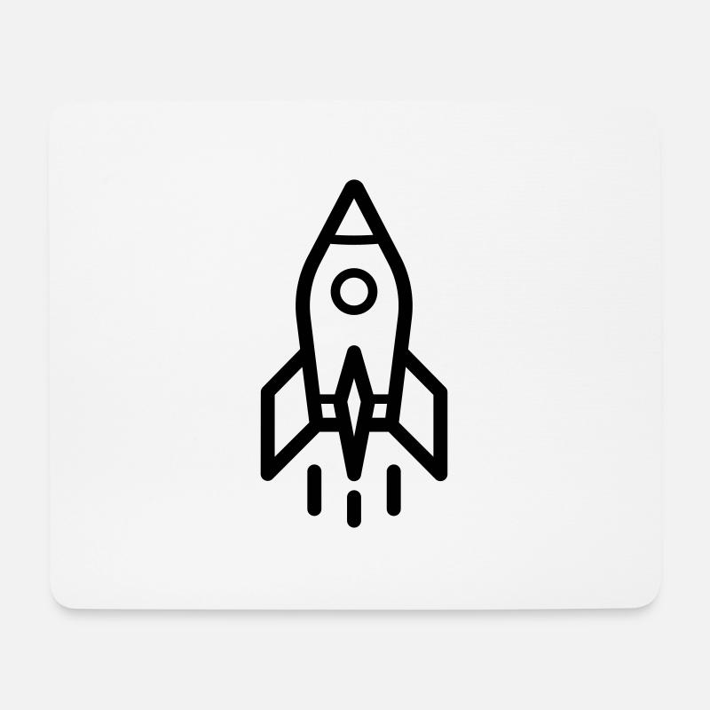Rakete - Mousepad (Querformat) - Weiß