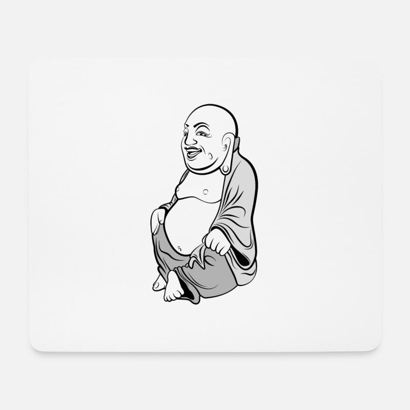 Buddha - Mousepad (Querformat) - Weiß