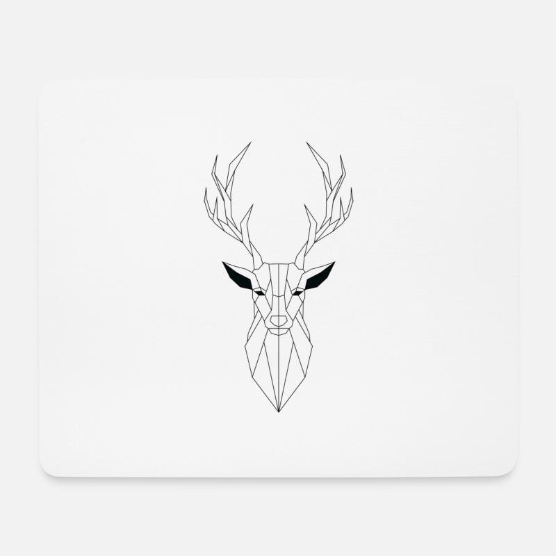 Geometrische Hirsche - Mousepad (Querformat) - Weiß