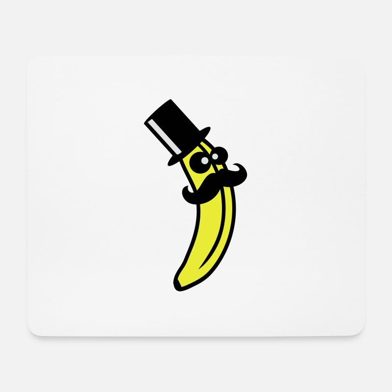 Sir Mustache Banana - Mousepad (Querformat) - Weiß