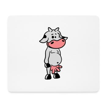 Kleine Niedliche Süße Kuh - Mousepad (Querformat) - Weiß - Vorne