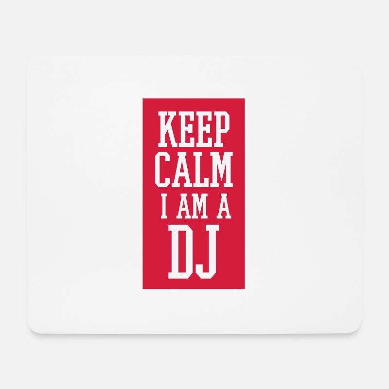 DJ Keep Calm T-Shirt Geschenk - Mousepad (Querformat) - Weiß