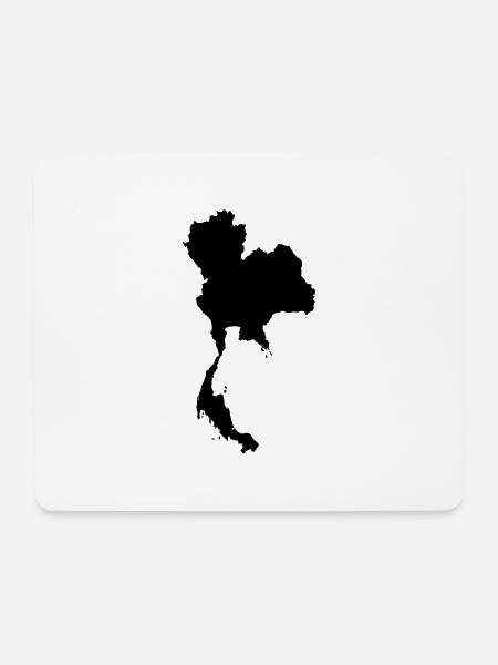 Thailand Silhouette Karte - Mousepad (Querformat) - Weiß