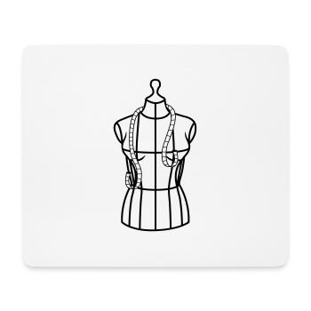 Tailor doll with tape measure - Mouse Pad (horizontal) - white - Front