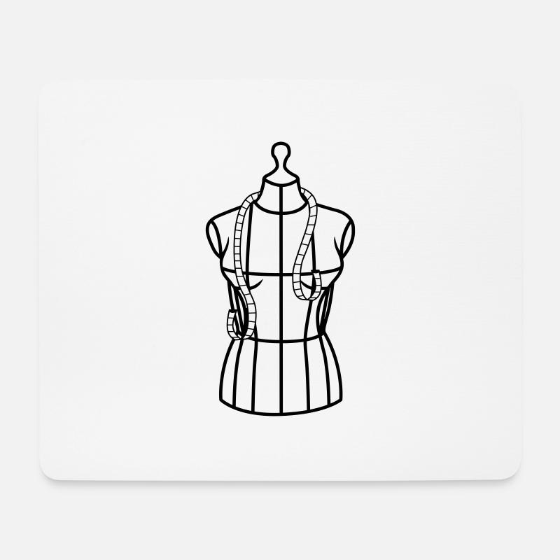Mannequin tailleur avec bande de masse - Tapis de souris (format paysage) - blanc