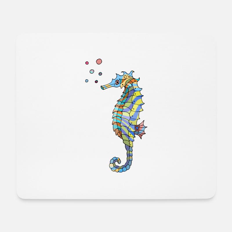Seepferdchen - Mousepad (Querformat) - Weiß