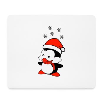 pinguin liebt weihnachten - Mousepad (Querformat) - Weiß - Vorne