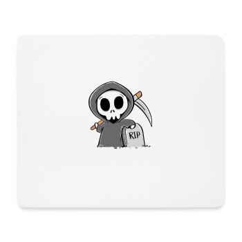 Beruflich wollte ich was mit Menschen Sensenmann - Mousepad (Querformat) - Weiß - Vorne