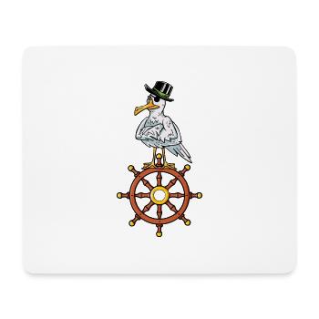Seeräuber Pirat Freibeuter Möwe Steuerrad Kinder - Mousepad (Querformat) - Weiß - Vorne