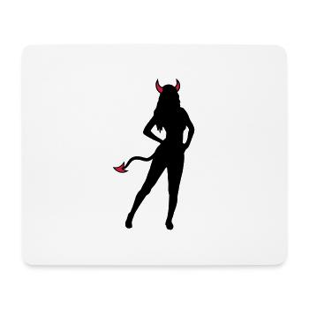Teufel Hot Girl - Mousepad (Querformat) - Weiß - Vorne