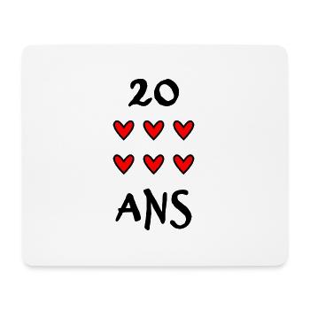 20 ANS. 20e ANNIVERSAIRE. ANNIVERSAIRE 20 ANS. ANN - Tapis de souris (format paysage) - blanc - Devant