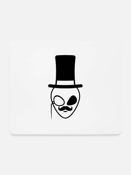 Kopf Sir Alien Gentlemen - Mousepad (Querformat) - Weiß