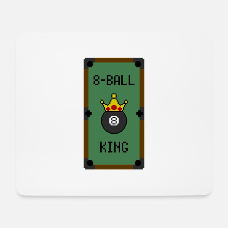 Retro 8-Bit 8-Ball King (Table) - Mousepad (Querformat) - Weiß