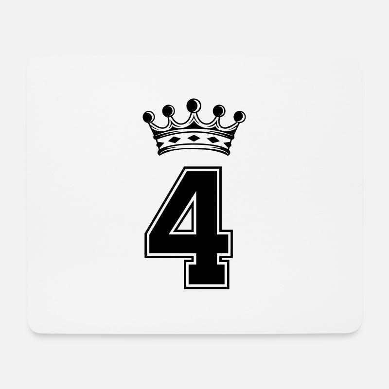 4 Krone - Mousepad (Querformat) - Weiß