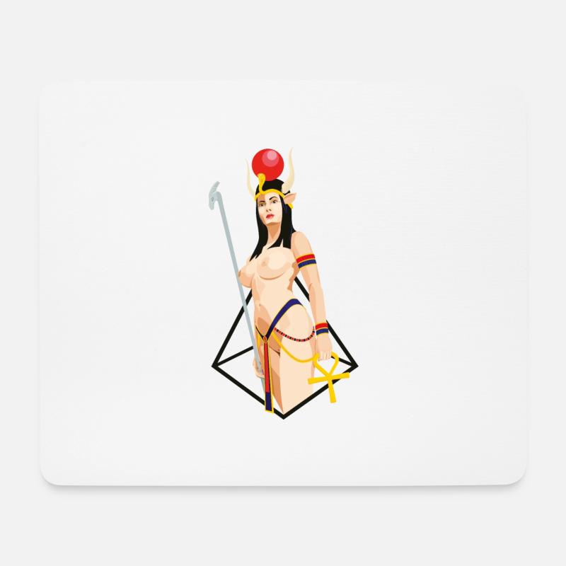 HATHOR (Egyptian Goddess) - Mouse Pad (horizontal) - white