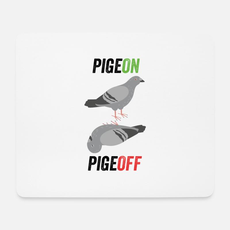 Pigeon Pigeoff - Bird Birdwatcher Birdwatching Pig - Mousepad (Querformat) - Weiß