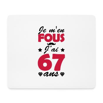 j ai 67 ans / cadeau anniversaire 67 ans - Tapis de souris (format paysage) - blanc - Devant