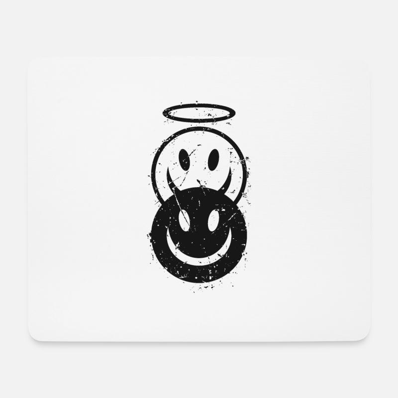 Teufel und Engel - Mousepad (Querformat) - Weiß