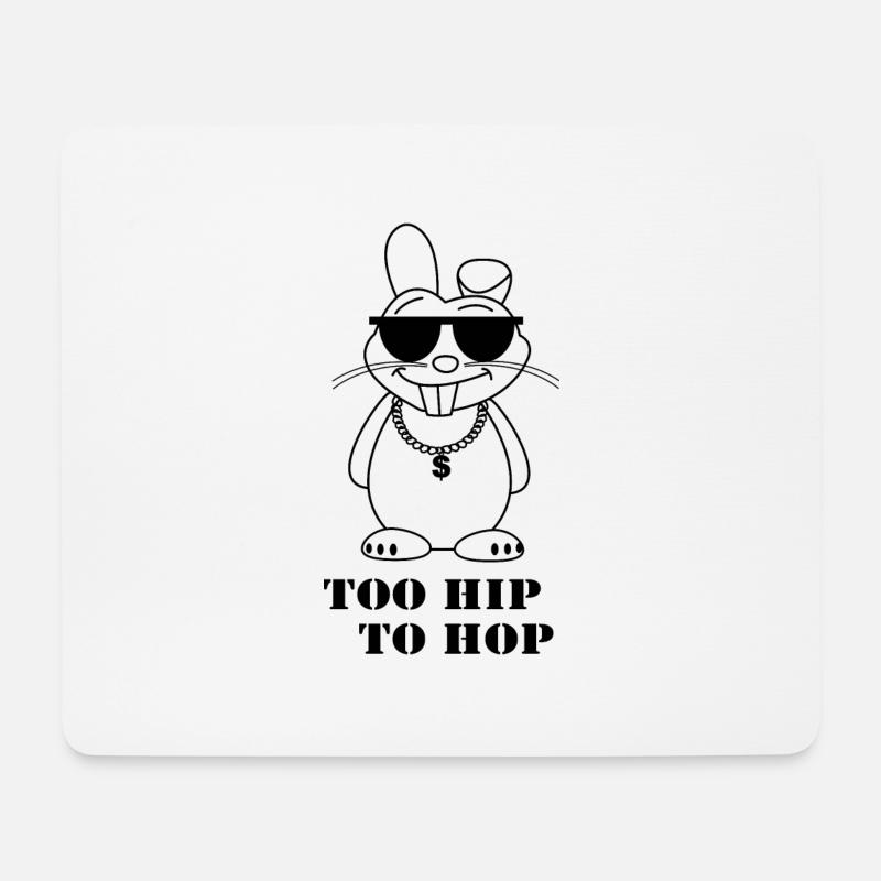 Hip Hop Hase - Mousepad (Querformat) - Weiß