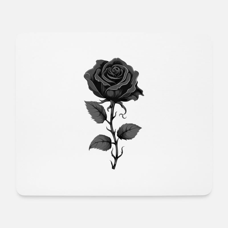 Schwarze Rose Goth - Mousepad (Querformat) - Weiß