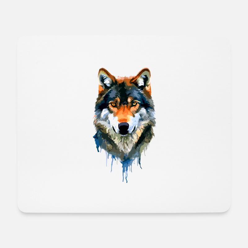Der Wolf - Mousepad (Querformat) - Weiß