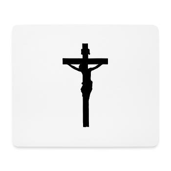 Croix Jésus - Tapis de souris (format paysage) - blanc - Devant