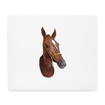 Stilisierter Pferdekopf - Mousepad (Querformat) - Weiß - Vorne