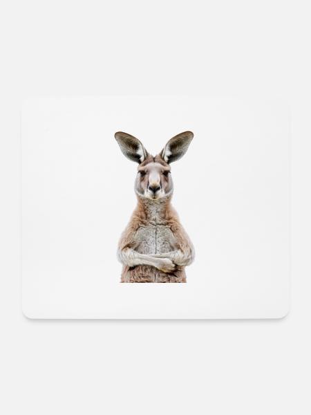 Känguru - Mousepad (Querformat) - Weiß