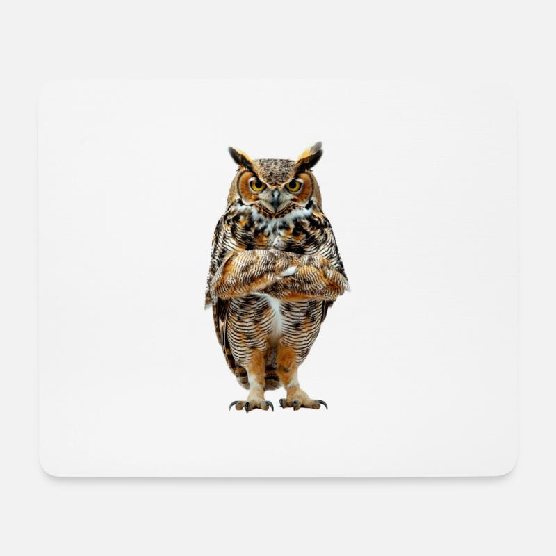 Eule - Mousepad (Querformat) - Weiß