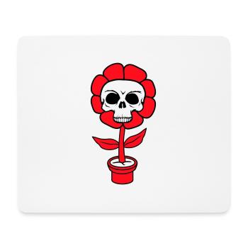 Evil Halloween Flower Skull Skull Horror Pot - Mouse Pad (horizontal) - white - Front