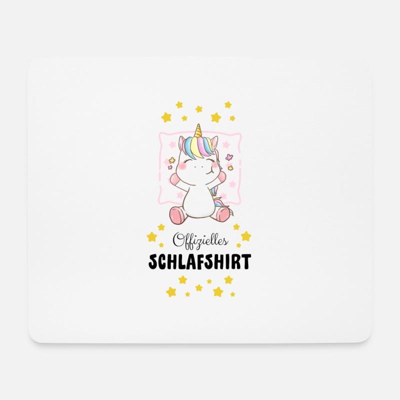 Offizielles Schlafshirt Einhorn - Mousepad (Querformat) - Weiß