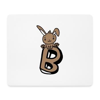 Bunny Letter B Like Bunny Big Alphabet Learning - Mouse Pad (horizontal) - white - Front