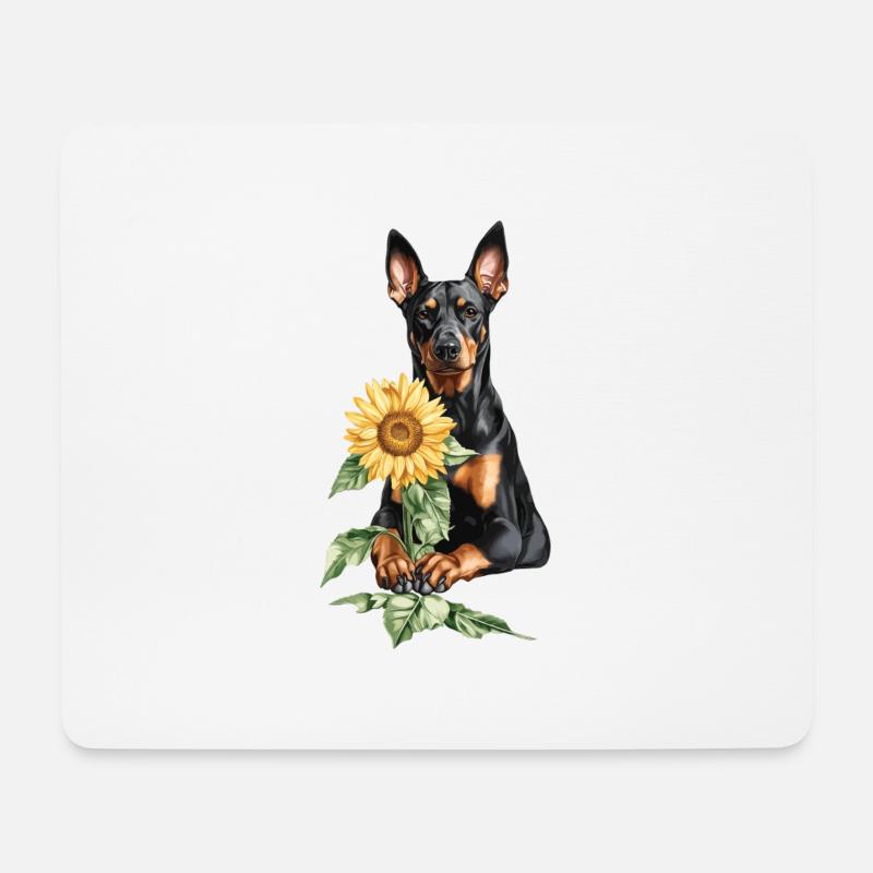 Dobermann - Mousepad (Querformat) - Weiß