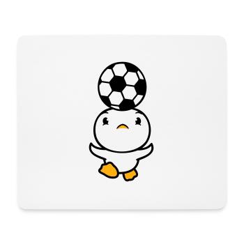 Ente spielt Fußball Kopfball Ball Kopf balancieren - Mousepad (Querformat) - Weiß - Vorne