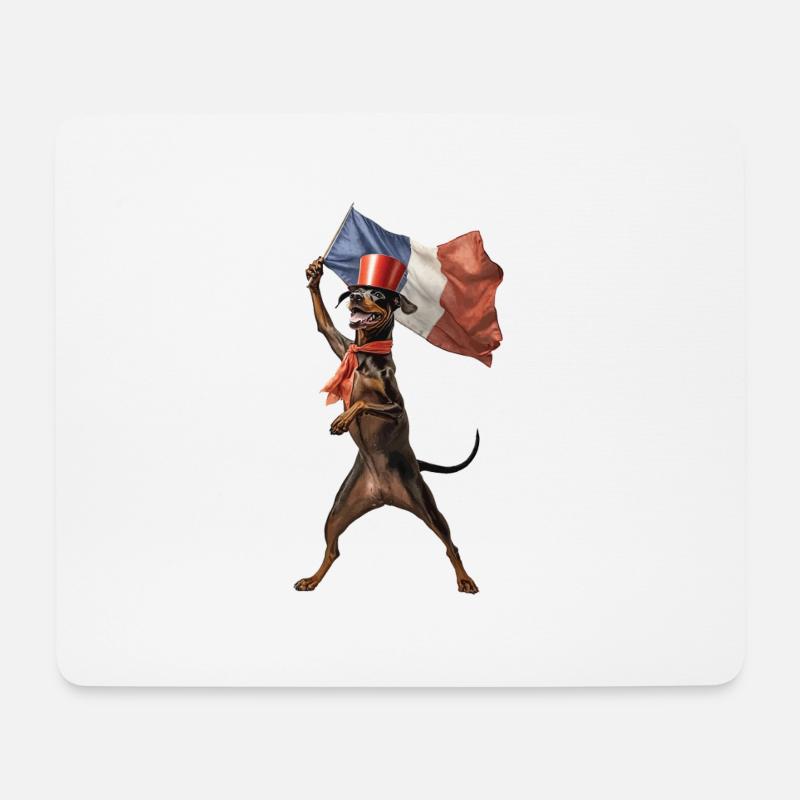 Dobermann - Mousepad (Querformat) - Weiß