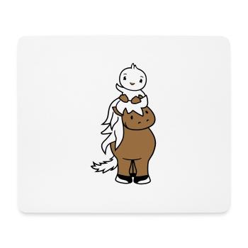 Canard Promenades Head Sitting Horse Cavalier 2 Amis - Tapis de souris (format paysage) - blanc - Devant