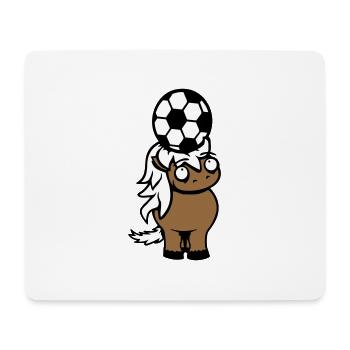Pferd Fußball Ball spiel Kopfball Verein Fan Hobby - Mousepad (Querformat) - Weiß - Vorne