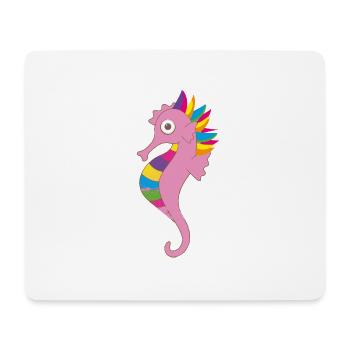 seahorse, colorful, rainbow, colorful - Mouse Pad (horizontal) - white - Front