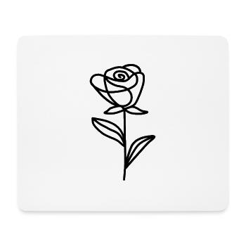 Minimalistische Rose - Mousepad (Querformat) - Weiß - Vorne