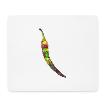 Chili Farbexplosion Illustration - Mousepad (Querformat) - Weiß - Vorne