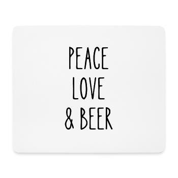 Frieden Liebe und Pizza - Mousepad (Querformat) - Weiß - Vorne