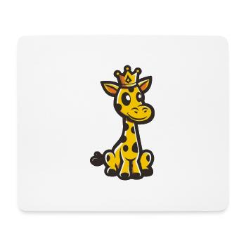 Couronne de bande dessinée girafe - Tapis de souris (format paysage) - blanc - Devant