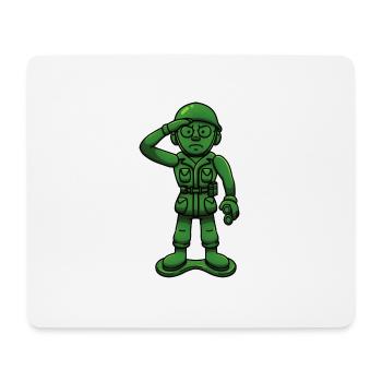 Green Military Soldier Toy Sergeant Saluting - Mouse Pad (horizontal) - white - Front
