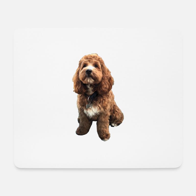 Cute Cavapoo dog puppy - Mouse Pad (horizontal) - white