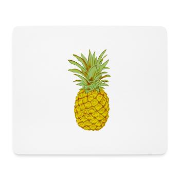 Rippe Ananasgelb stilisierte Zeichnung - Mousepad (Querformat) - Weiß - Vorne
