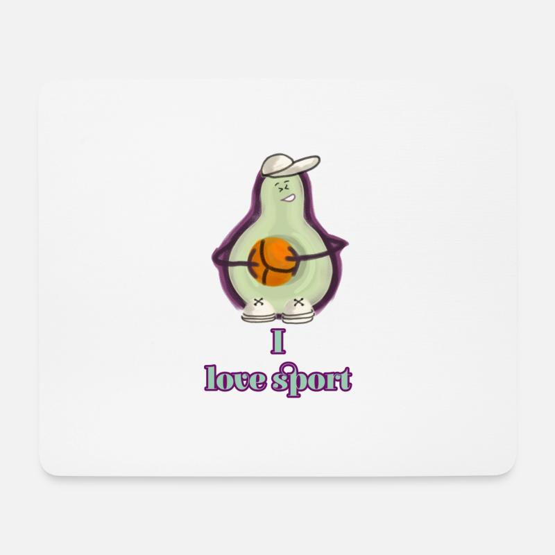 Avocado exercising - Mouse Pad (horizontal) - white