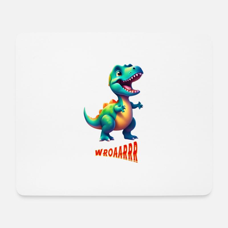 Dino - Mousepad (Querformat) - Weiß